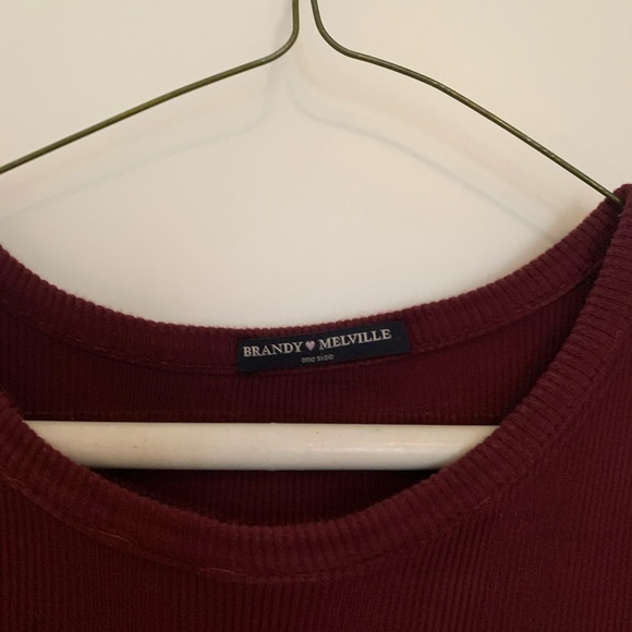 Maroon ribbed Barney Melville dress. - Picture 2 of 2